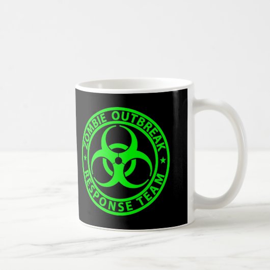 Zombie-uitbraakreactieteam Neon Groen Koffiemok (Rechts)
