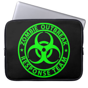 Zombie-uitbraakreactieteam Neon Groen Laptop Sleeve