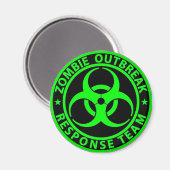 Zombie-uitbraakreactieteam Neon Groen Magneet (Voorkant / Achterkant)