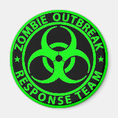 Zombie-uitbraakreactieteam Neon Groen Magneet (Voorkant)