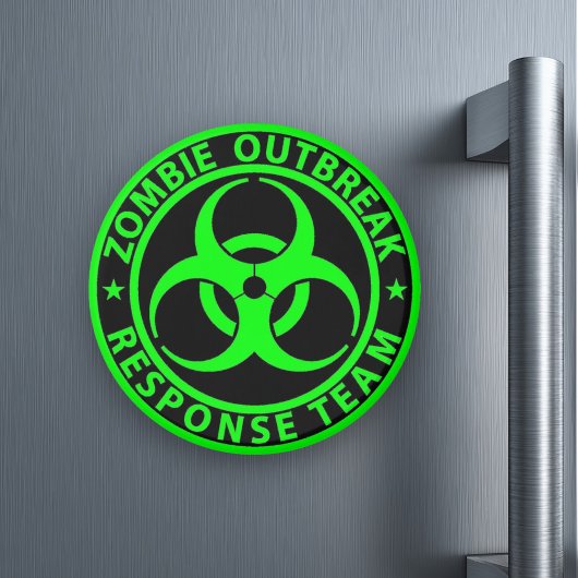 Zombie-uitbraakreactieteam Neon Groen Magneet