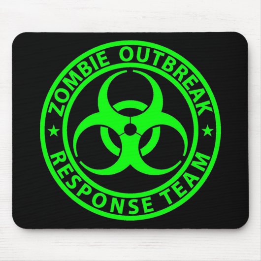 Zombie-uitbraakreactieteam Neon Groen Muismat (Voorkant)