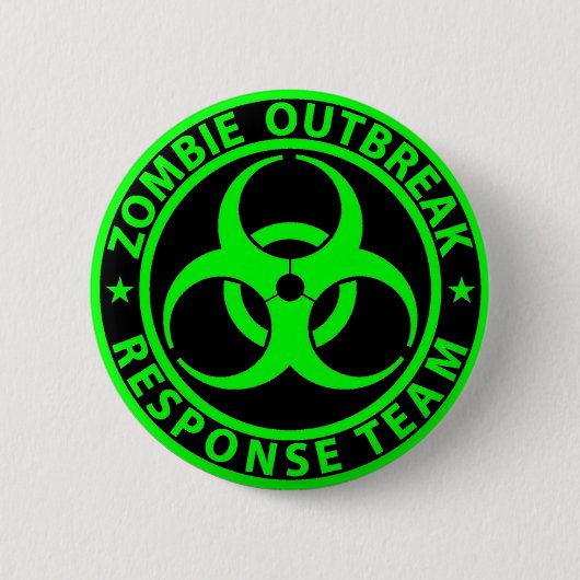 Zombie-uitbraakreactieteam Neon Groen Ronde Button 5,7 Cm (Voorkant)