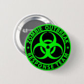 Zombie-uitbraakreactieteam Neon Groen Ronde Button 5,7 Cm (Voorkant /achterkant)