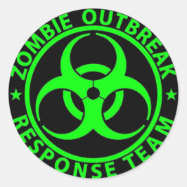 Zombie-uitbraakreactieteam Neon Groen Ronde Sticker