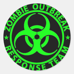 Zombie-uitbraakreactieteam Neon Groen Ronde Sticker