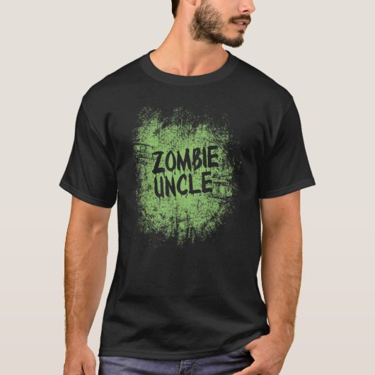 Zombie uncle cool lazy halloween costume zombies f t-shirt (Voorkant)