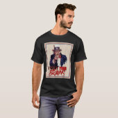 Zombie Uncle Sam Ik wil je hersenen Halloween om t T-shirt (Voorkant volledig)
