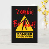 Zombie Undead en Unfed Verjaardag Kaart (Gele Bloem)