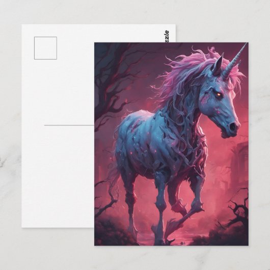 Zombie Unicorn Briefkaart (Voorkant / Achterkant)