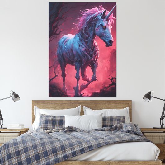 Zombie Unicorn Canvas Afdruk (Insitu (Slaapkamer))