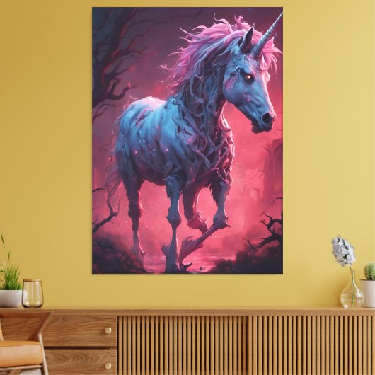 Zombie Unicorn Canvas Afdruk (Insitu (Woonkamer))