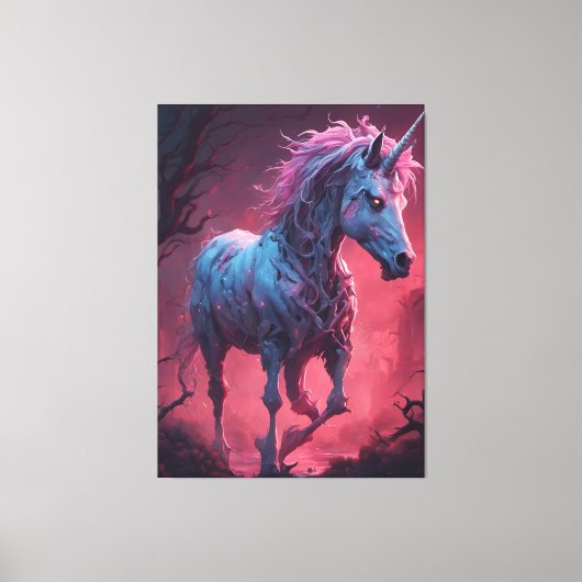 Zombie Unicorn Canvas Afdruk (Voorkant)