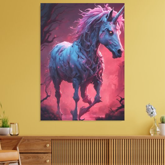 Zombie Unicorn Canvas Afdruk (Insitu (Woonkamer))