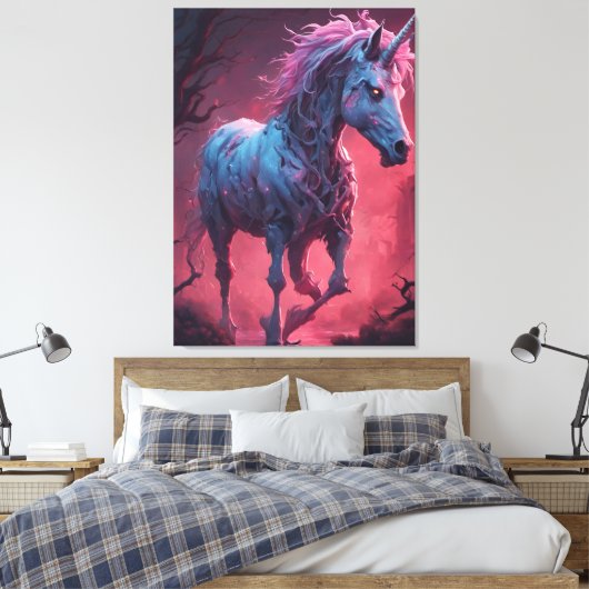 Zombie Unicorn Canvas Afdruk (Insitu (Slaapkamer))