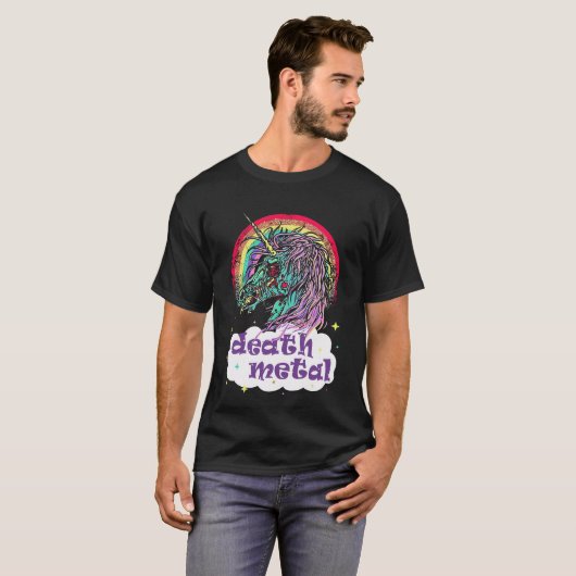 Zombie Unicorn Death Metal T-shirt (Voorkant volledig)