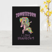 Zombie Unicorn Halloween Dab Zombiecorn Kaart (Gele Bloem)