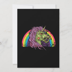 Zombie Unicorn Halloween Rainbow Gift Idee Kaart