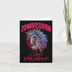 Zombie Unicorn I Love Brainbows Punk Gothic Gothic Kaart