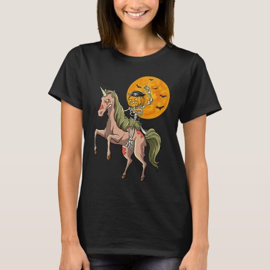 Zombie Unicorn Pirate Skeleton Zombicorn Pirate Ha T-shirt (Voorkant)