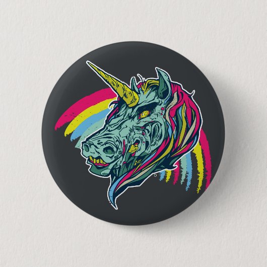 Zombie Unicorn Ronde Button 5,7 Cm (Voorkant)