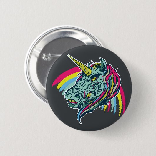 Zombie Unicorn Ronde Button 5,7 Cm (Voorkant /achterkant)