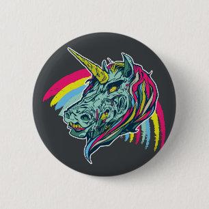 Zombie Unicorn Ronde Button 5,7 Cm