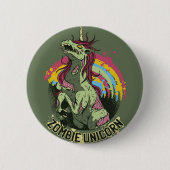 Zombie unicorn ronde button 5,7 cm (Voorkant)