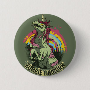 Zombie unicorn ronde button 5,7 cm