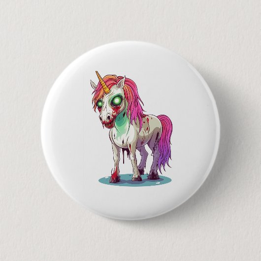Zombie Unicorn Ronde Button 5,7 Cm (Voorkant)