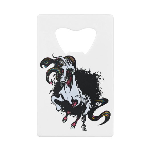 Zombie Unicorn Standing Creditkaart Flessenopener (Voorkant)