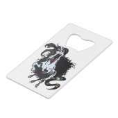 Zombie Unicorn Standing Creditkaart Flessenopener (Achterkant Gekanteld)