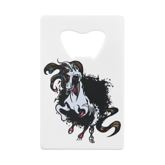 Zombie Unicorn Standing Creditkaart Flessenopener (Achterkant)