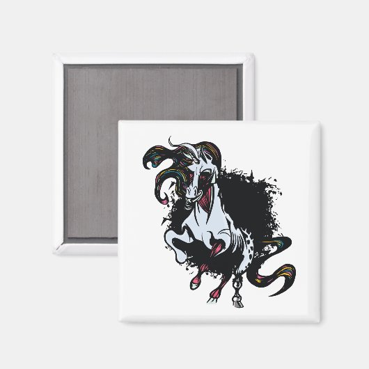 Zombie Unicorn Standing Magneet (Voorkant / Achterkant)