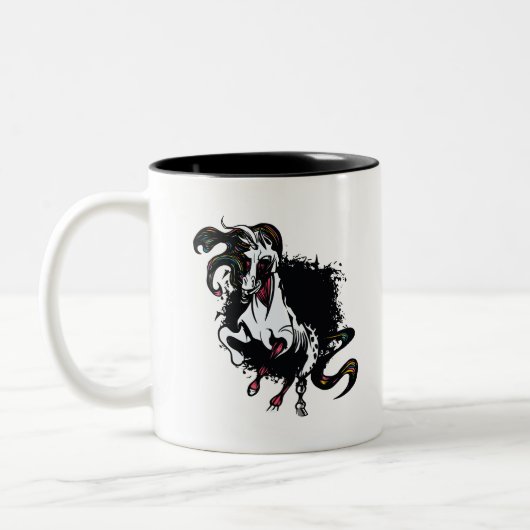 Zombie Unicorn Standing Tweekleurige Koffiemok (Links)