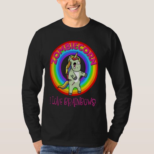 Zombie Unicorn Zombiecorn Halloween Rainbow T-shirt (Voorkant)