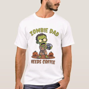 Zombie Vader Coffee Halloween T-Shirt voor vaders