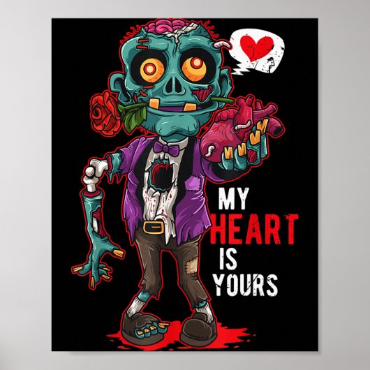 Zombie Valentijn M'n Hart Hoort Bij Jou Poster (Voorkant)