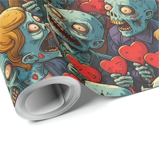 Zombie-Valentijnsdag Cadeaupapier (Rol Hoek)