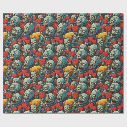 Zombie-Valentijnsdag Cadeaupapier (Vlak)