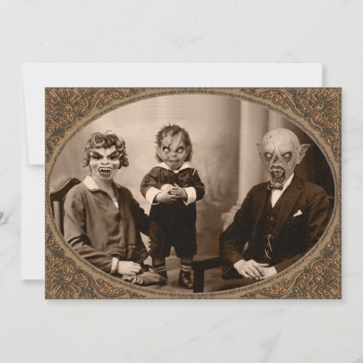 Zombie Vampire Family Halloween Party Kaart (Voorkant)