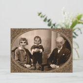 Zombie Vampire Family Halloween Party Kaart (Staand voorkant)