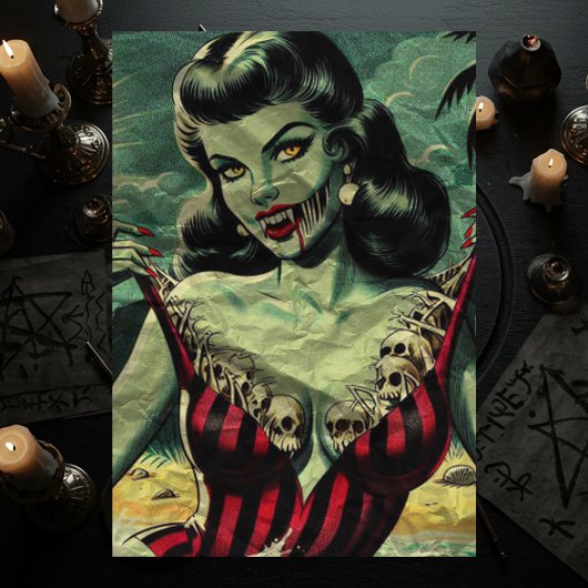 Zombie Vampire Pin-up Tissuepapier