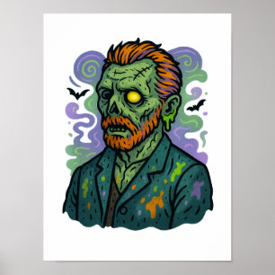 Zombie van Gogh - Cartoon Comic Parodie Poster