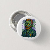 Zombie van Gogh - Cartoon Comic Parodie Ronde Button 3,2 Cm (Voorkant /achterkant)