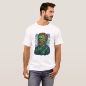 Zombie van Gogh - Cartoon Comic Parodie T-shirt (Voorkant volledig)
