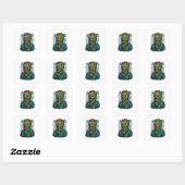 Zombie van Gogh - Cartoon Comic Parodie Vierkante Sticker (Vel)