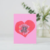 Zombie van Liefde Retro Punk Grunge Rocker Valenti Briefkaart (Staand voorkant)
