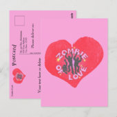 Zombie van Liefde Retro Punk Grunge Rocker Valenti Briefkaart (Voorkant / Achterkant)