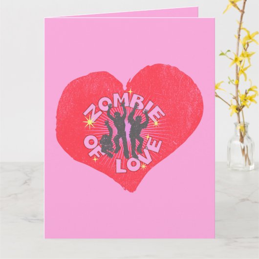 Zombie van Liefde Retro Punk Grunge Rocker Valenti Kaart (Gele Bloem)